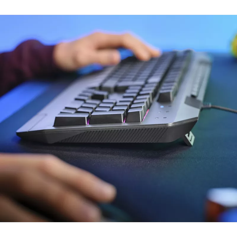 Trust GXT 836 Evocx klaviatūra, skirta žaidimams, USB, AZERTY, belgiška, juoda
