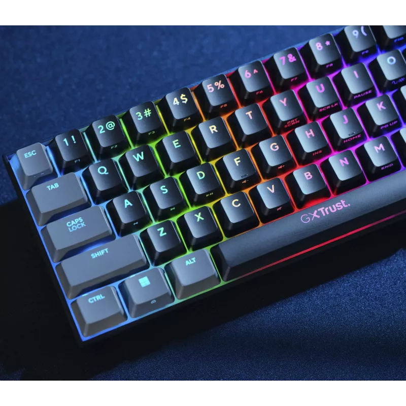 Trust GXT 867 Acira klaviatūra Žaidimų USB AZERTY belgų Juoda, Pilka