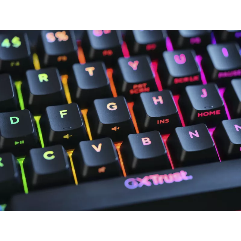 Trust GXT 867 Acira klaviatūra Žaidimų USB AZERTY belgų Juoda, Pilka