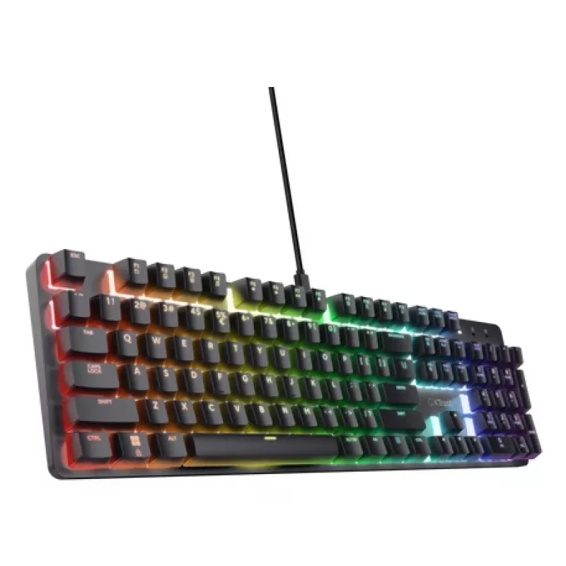 Trust GXT 871 Zora klaviatūra, skirta žaidimams, USB, AZERTY, belgiška, juoda