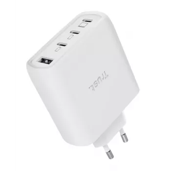 TRUST Maxo 65W vidaus kintamosios srovės greitasis įkroviklis, 3x USB-C, maks. 20V, 2 m laidas, baltas