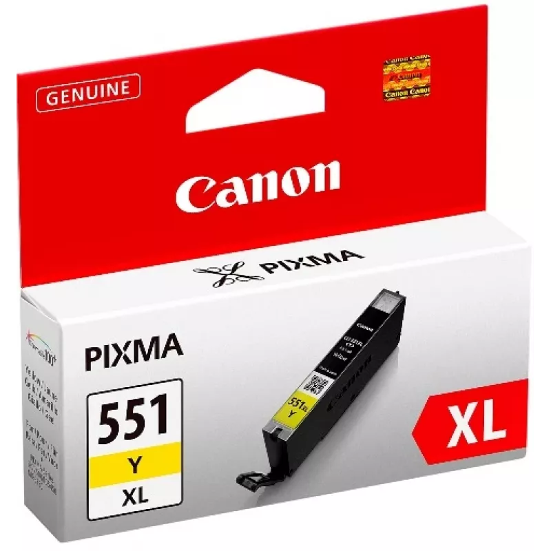 Canon CLI-551XL Y su saugumo lustu rašalo kasetė 1 vnt. Originali didelio našumo (XL) geltona
