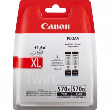 Canon PGI-570BK XL Didelio pajėgumo juodos spalvos rašalo kasetė (dviguba pakuotė)