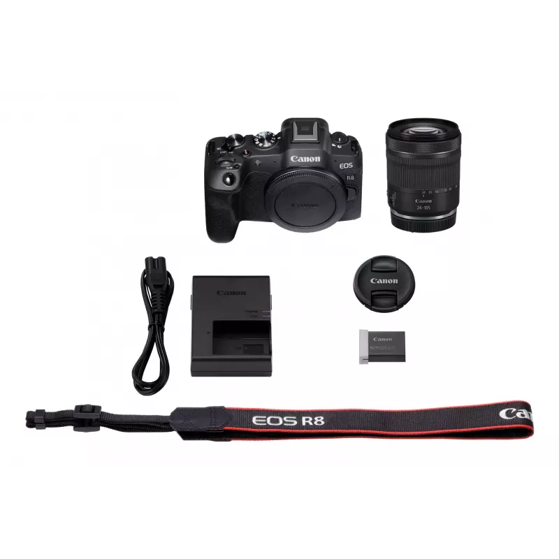 Canon EOS R8 + RF 24-105mm F4-7.1 IS STM MILC 24,2 MP CMOS 6000 x 4000 pikselių juoda