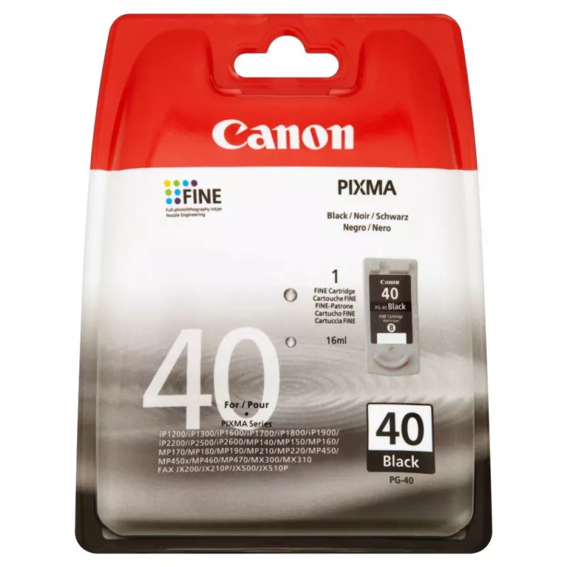 “Canon PG-40” rašalo kasetė 1 vnt. Originali standartinės talpos juoda