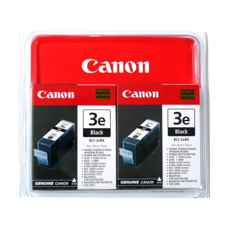 Canon BCI-3EBK, 2 vnt. rašalo kasetė 2 vnt. Originali juoda
