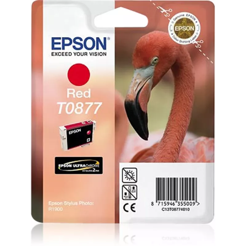 Epson Flamingo Singlepack Red T0877 Ultra Gloss High-Gloss 2