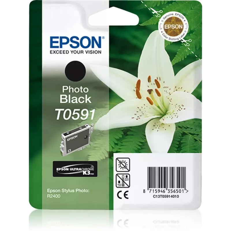 Epson Lily Singlepack Photo Juoda T0591 Ultra Chrome K3