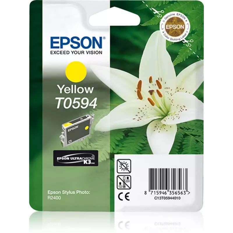 Epson Lily Singlepack Geltona T0594 UltraChrome K3, geltonas, pigmentinis rašalas, 1 vnt.