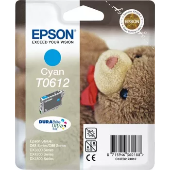 Epson Teddybear vienos pakuotės žydras T0612 DURABrite Ultra rašalas, žydras, 8 ml, 1 vnt.
