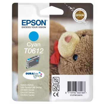 Epson Teddybear vienos pakuotės žydras T0612 DURABrite Ultra rašalas, žydras, 8 ml, 1 vnt.