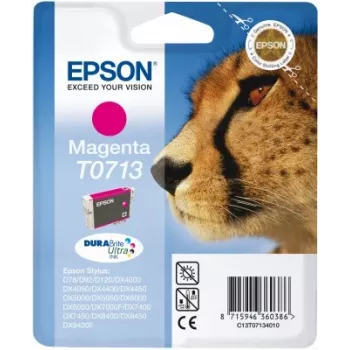 Epson Cheetah vienetinis purpurinis T0713 DURABrite Ultra rašalas, Purpurinis, Pigmentinis rašalas, 1 vnt.