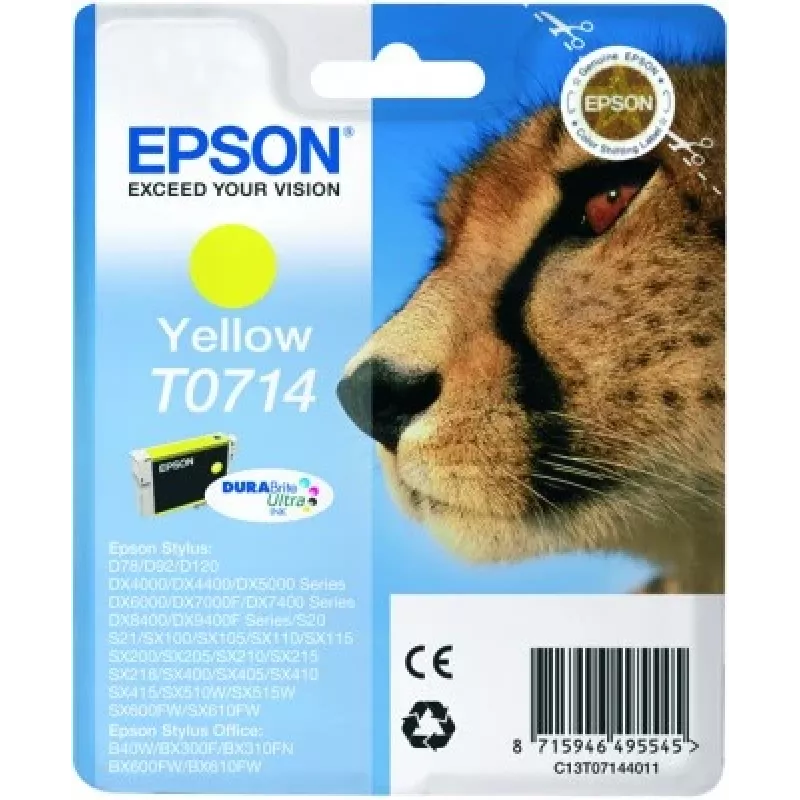 “Epson Cheetah” vienetinis geltonas T0714 DURABrite Ultra rašalas