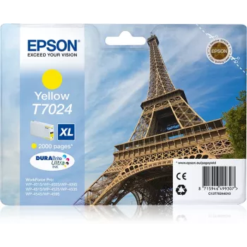 Epson Eiffel Tower rašalo kasetė XL geltona 2k, didelė (XL) talpa, geltona, pigmentinis rašalas, 21,3 ml, 1 vnt.