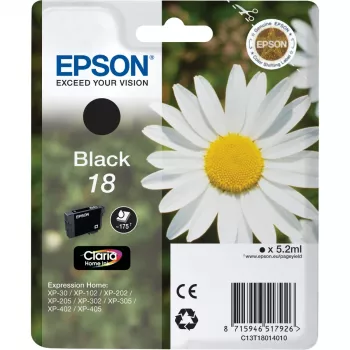 Epson Daisy Singlepack Juoda 18 Claria Home Ink, Standard Yield, Photo Juoda, Dye-based ink, 1 vnt.