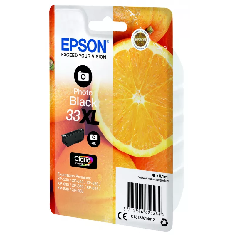 Epson Oranžinės Singlepack Photo Juoda 33XL Claria Premium Ink