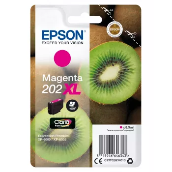 Epson Kiwi Singlepack Magenta 202XL Claria Premium rašalas, didelio našumo (XL), Magenta, pigmentinis rašalas, 8,5 ml, 1 vnt., 650 puslapių