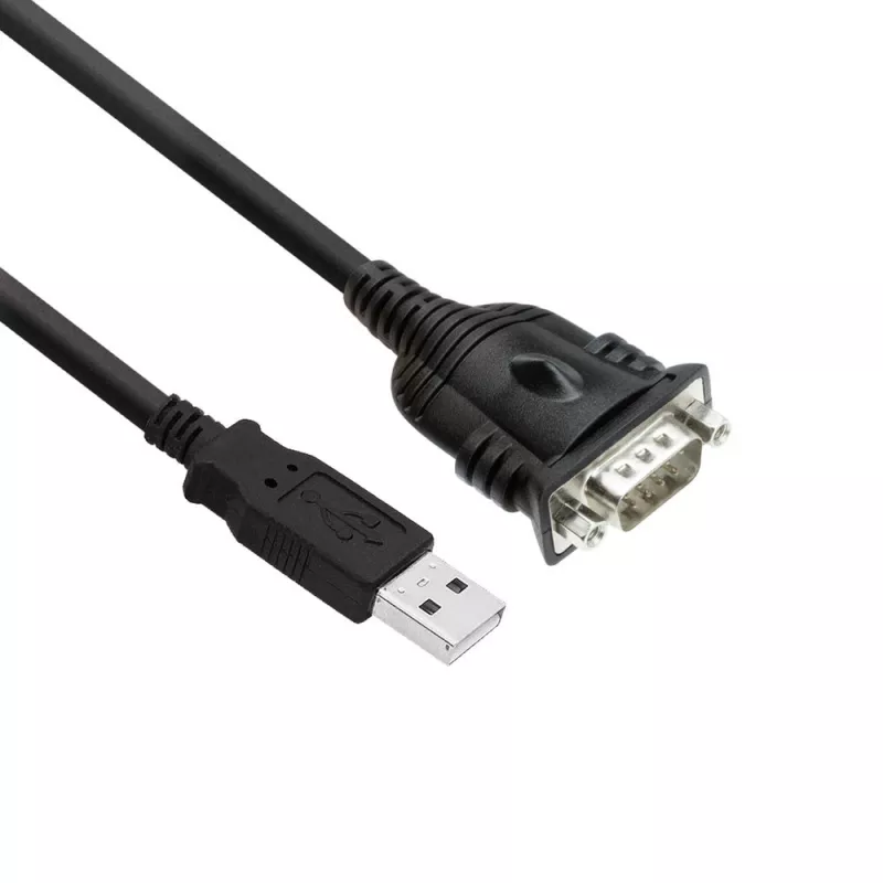 ACT 0,6 metro USB prie nuosekliosios sąsajos adapteris, juodas, 0,6 m, USB Type-A, DB-9, vyriškas, vyriškas