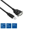 ACT 0,6 metro USB prie nuosekliosios sąsajos adapteris, juodas, 0,6 m, USB Type-A, DB-9, vyriškas, vyriškas