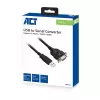 ACT 0,6 metro USB prie nuosekliosios sąsajos adapteris, juodas, 0,6 m, USB Type-A, DB-9, vyriškas, vyriškas
