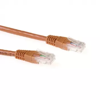 ACT rudas 1 metro U/UTP CAT6A komutacinis kabelis su RJ45 jungtimis