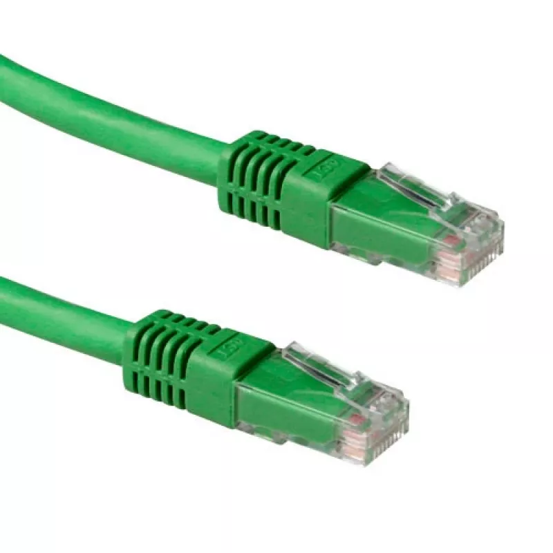 ACT žalias 1,5 metro LSZH U/UTP CAT6A komutacinis kabelis su RJ45 jungtimis