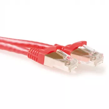 ACT raudonas 5 metrų LSZH SFTP CAT6A komutacinis kabelis be užkabinimo su RJ45 jungtimis