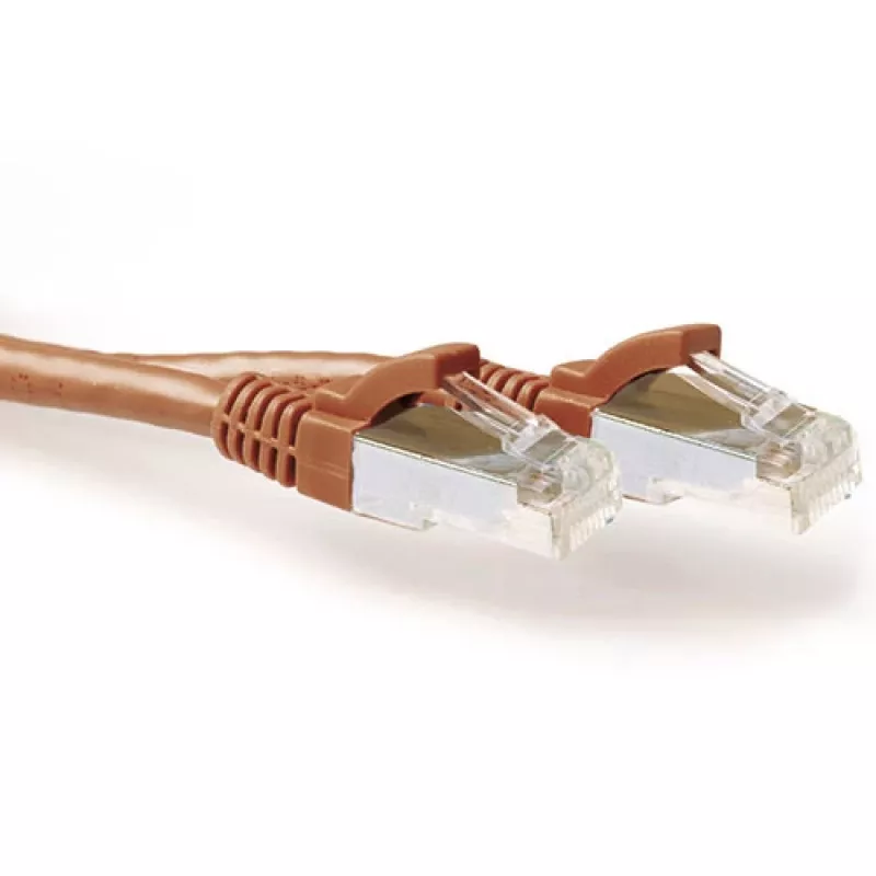 ACT rudas 2,00 metrų SFTP CAT6A pataisymo laidas be užkabinimo su RJ45 jungtimis