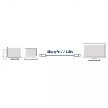 ACT DisplayPort 1.4 kabelis 8K, 1 m, 1 m, DisplayPort, DisplayPort, Kištukas, Kištukas, Juoda