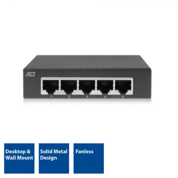 Nevaldomas komutatorius ACT AC4415 Gigabit Ethernet 5 prievadai 10 Gbit/s