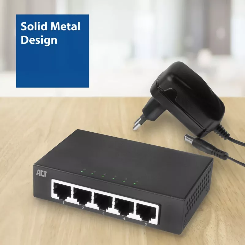 Nevaldomas komutatorius ACT AC4415 Gigabit Ethernet 5 prievadai 10 Gbit/s