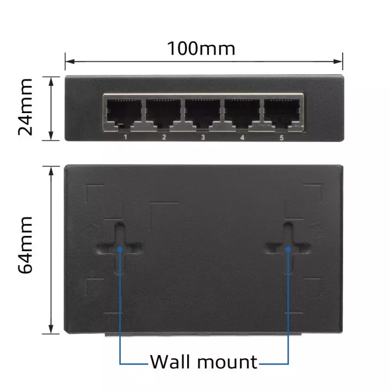 Nevaldomas komutatorius ACT AC4415 Gigabit Ethernet 5 prievadai 10 Gbit/s