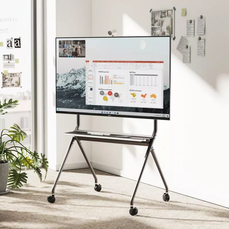 ACT Mobilus televizoriaus / monitoriaus ant grindų stovas, nuo 50 inch iki 86 inch, VESA, 127 cm (50 coliai), 2,18 m (86 coliai), 200 x 200 mm, 800 x 600 mm, Aliuminis, Plastikas, Plienas, Pilka