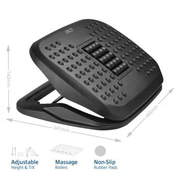 ACT Ergonominė reguliuojamo aukščio kojų atrama su masažiniais voleliais