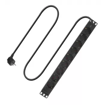 ACT ilginimo laidas PDU 19 inch CEE7/7 su 9 F tipo lizdais, 3 m H05VV-F 3G1.5