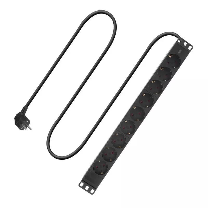 ACT ilginimo laidas PDU 19 inch CEE7/7 su 9 F tipo lizdais, 3 m H05VV-F 3G1.5