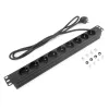 ACT ilginimo laidas PDU 19 inch CEE7/7 su 9 F tipo lizdais, 3 m H05VV-F 3G1.5