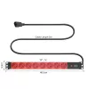 Maitinimo skirstytuvas ACT PD3004 19 colių C14 IEC60320 su 8 F tipo lizdais, 3 m H05VV-F 3G1.0, 230 V 10 A