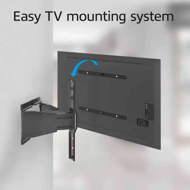 Pilno judėjimo TV sieninis laikiklis ACT AC8357, skirtas 43 colių–90 colių ekranams, VESA 100x200–600x400, pakreipimas -15°–3°, pasukimas ±30°, maks. apkrova 50 kg, itin plonas