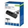 ACT stalinis maitinimo lizdas su 3 F tipo lizdais, 30 W „Power Delivery“, USB Type-C/A prievadais, laido ilgis 1,5 metro