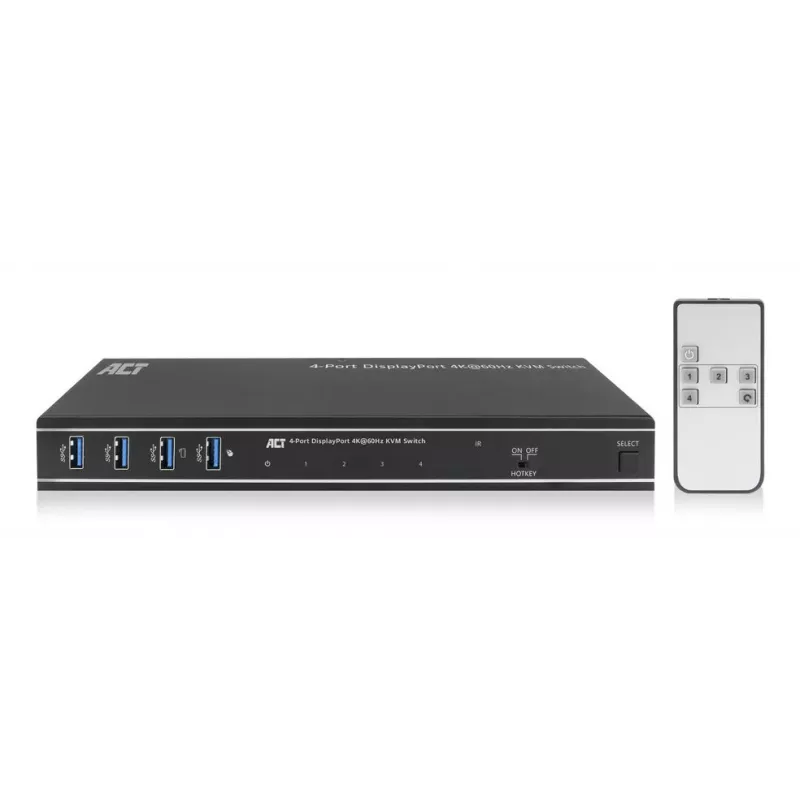 ACT 4 prievadų DisplayPort 4K@60Hz KVM jungiklis