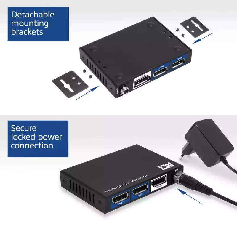 ACT 1x2 DisplayPort 1.4 MST skirstytuvas