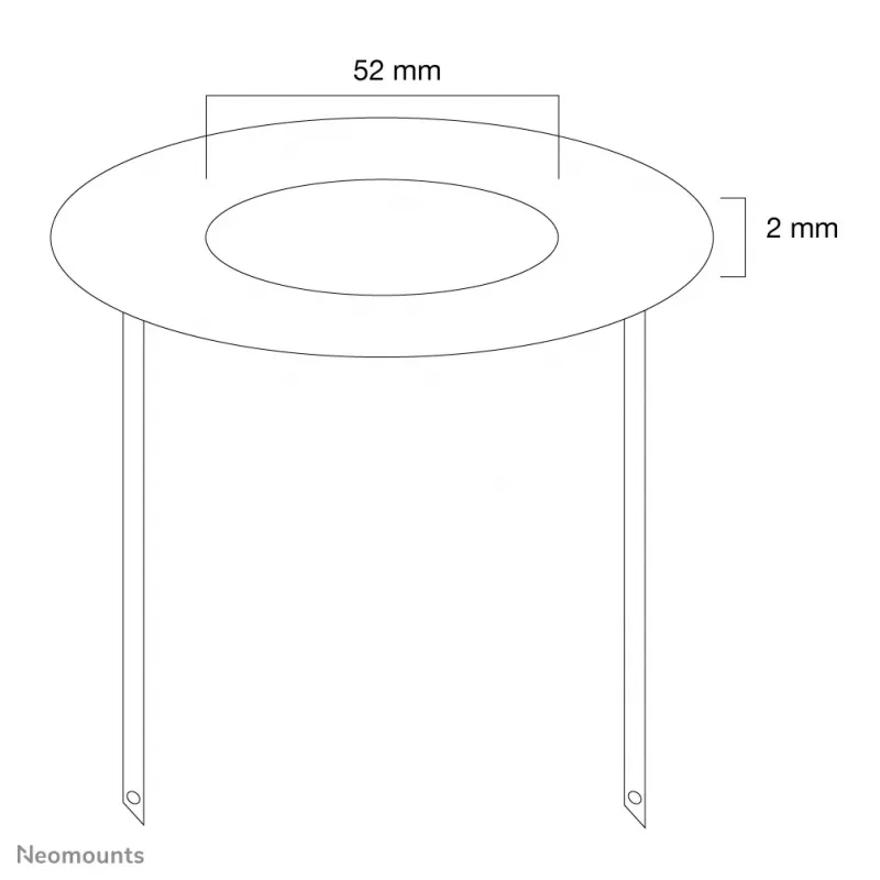 Neomounts FPMA-CRS5 lubų gaubtas – sk. 52 mm, sidabrinis, plienas, lubinis, FPMA-C100, FPMA-C100Sidabrinė, 2 mm, 5,2 cm