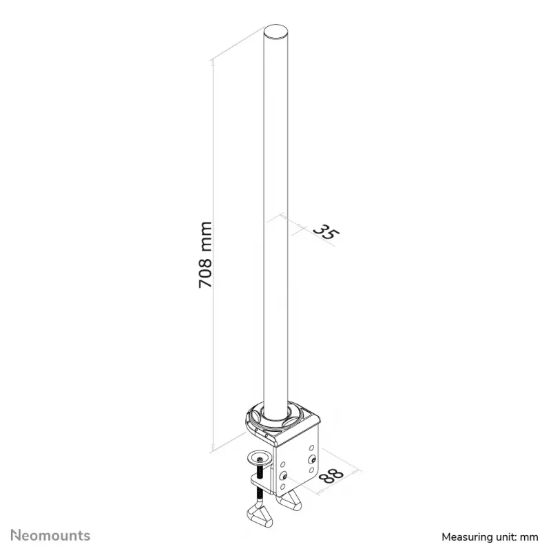 Neomounts FPMA-D935POLE prailginimo stiebas monitoriaus laikikliui - aukštis 70 cm