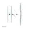 Neomounts FPMA-CPCONNECTSidabrinė prailginimo stiebo jungtis, Sidabrinė, Plienas, 50 kg, Lubinis montavimas, 0 - 172 mm, 0 - 60 mm