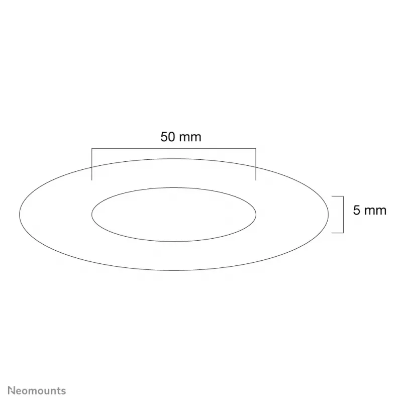 Neomounts FPMA-CRB5HM Lubų dangtelis – sk. 50 mm, juodas, plastikinis, lubinis, 5 mm, 5 cm, 1 vnt.