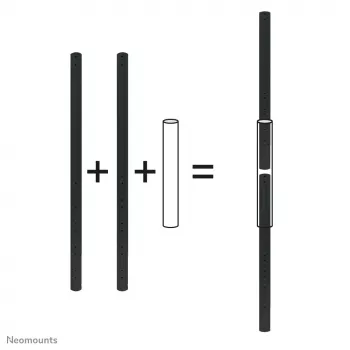 Neomounts FPMA-CPCONNECTJuoda ilginamoji stulpo jungtis, juoda, plienas, 50 kg, lubos, 0–172 mm, 0–60 mm