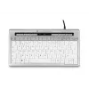 BakkerElkhuizen S-board 840 BE Azerty, Tenkeyless (80–87 %), laidinė, USB, žirklinis klavišų mechanizmas, AZERTY, šviesiai pilka, balta