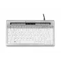 BakkerElkhuizen S-board 840 BE Azerty, Tenkeyless (80–87 %), laidinė, USB, žirklinis klavišų mechanizmas, AZERTY, šviesiai pilka, balta