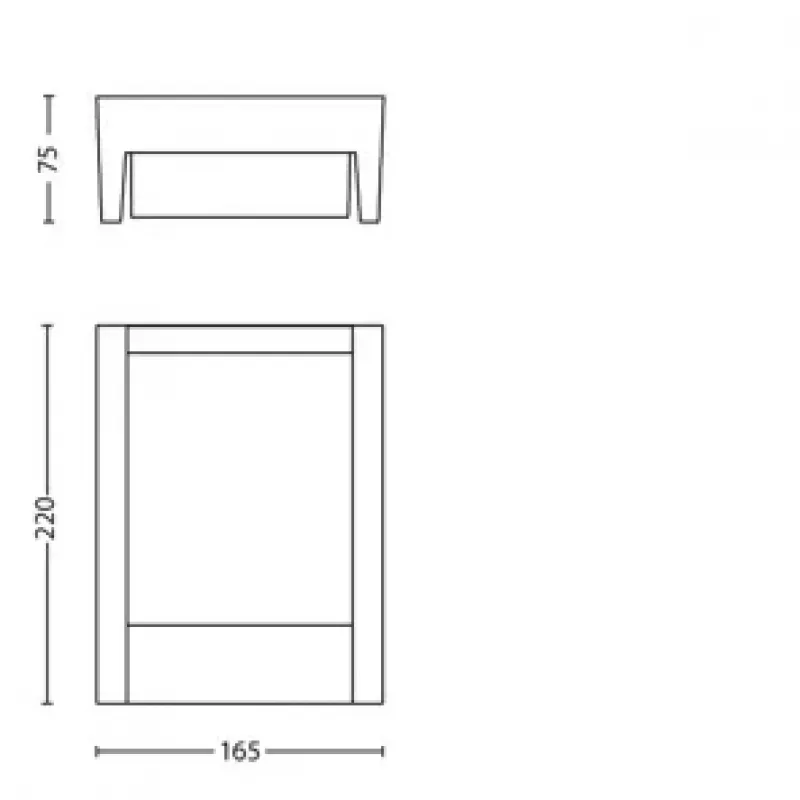 Lauko sieninis šviestuvas Philips myGarden Arbour 6 W LED, aliuminis, juodas, 220–240 V, 75×166×166 mm